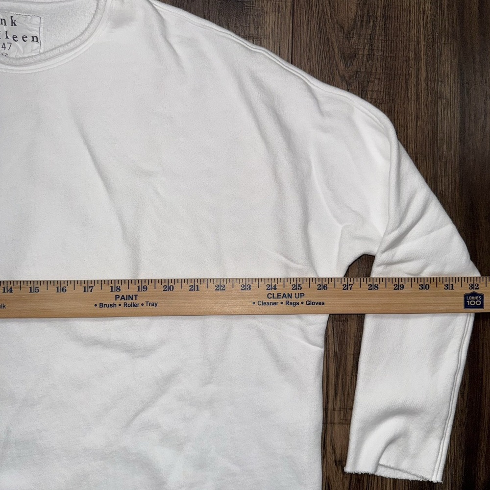 Frank & Eileen Women Pullover Sweatshirt White Cotton Long Sleeve Size Medium - Picture 3 of 6